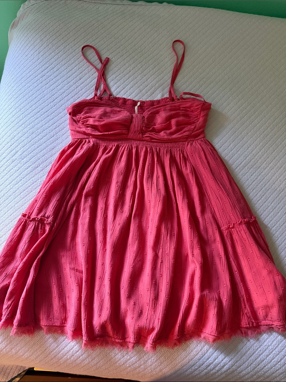 Free People Hot Pink Spaghetti-Strap Sundress Tunic